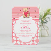 ハートのテディベアの招待状 招待状 (スタンド正面)