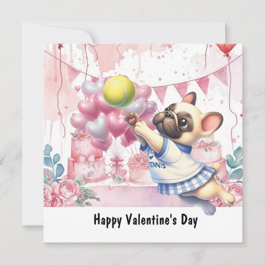 ハートのテニスバレンタインデー ラブ シーズンカード (正面)