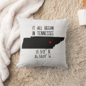 ハートのテネシー州GPS座標 クッション (ブランケット)