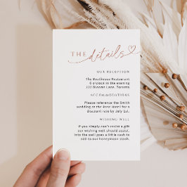 ハートのディテールが付いたミニマリストなバーントオレンジのカード エンクロージャーカード