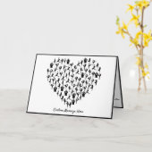 ハートのデザインにゼンヨガのポーズを施したオリジナルデザインのメモカード カード (黄色い花)