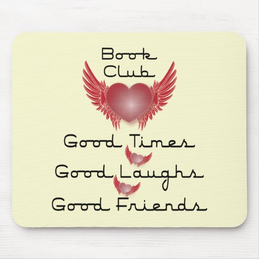 ハートのデザインのブッククラブ マウスパッド (正面)