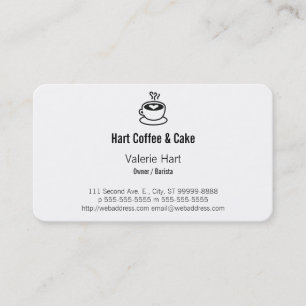 ハートのデザインの熱いコーヒーカップ 名刺