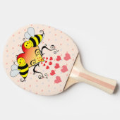 ハートのデザインの蜂をブンブンいう音 卓球ラケット (横)