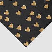 ハートのデザインの黒および金ゴールド 薄葉紙 (詳細)