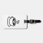 ハートのデザイン(擦り切れたなスタイル)の熱いコーヒーカップ ラゲッジタグ (正面横)