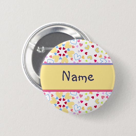 ハートのデザイン 缶バッジ (正面&裏面)