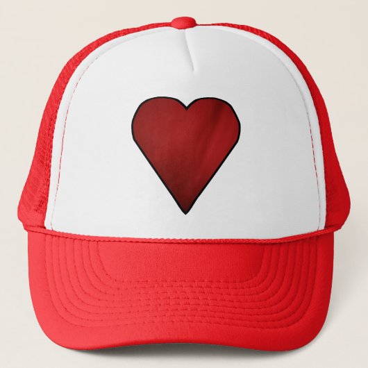 ハートのトラック運転手の帽子 キャップ (正面)