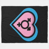 ハートのトランスプライドフリースブランケット フリースブランケット (正面(横))