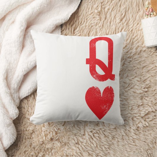 ハートのトランプのカップルの王そして女王 クッション (ブランケット)