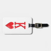 ハートのトランプのカップルの王そして女王 ラゲッジタグ (正面横)