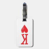 ハートのトランプのカップルの王そして女王 ラゲッジタグ (裏面縦)