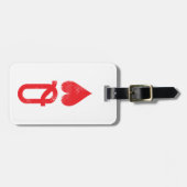 ハートのトランプのカップルの王そして女王 ラゲッジタグ (正面横)