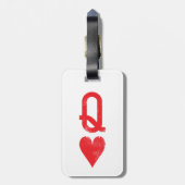 ハートのトランプのカップルの王そして女王 ラゲッジタグ (裏面縦)