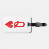 ハートのトランプのカップルの王そして女王 ラゲッジタグ (裏面横)