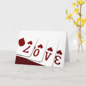 ハートのトランプの愛 カード (黄色い花)