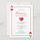 ハートのトランプ ベビーシャワー 招待状 (正面)