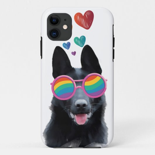 ハートのドイツ・シェパード バレンタインデー Case-Mate iPhoneケース (裏面)