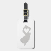 ハートのニュージャージーの州のシルエット ラゲッジタグ (正面縦)