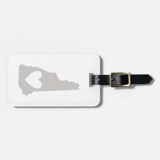 ハートのニューハンプシャーの州のシルエット ラゲッジタグ (正面横)