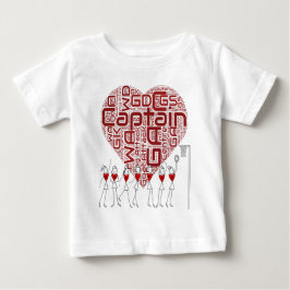 ハートのネットボールのベビー ベビーTシャツ