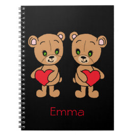 ハートのノートブック かわいい赤ちゃんクマ ノートブック