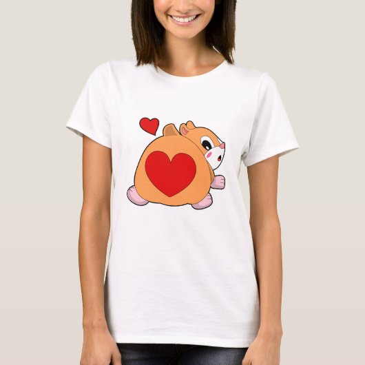 ハートのハムスター Tシャツ (正面)