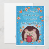 ハートのハリネズミのバレンタイン シーズンカード (正面/裏面)