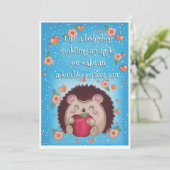 ハートのハリネズミのバレンタイン シーズンカード (スタンド正面)