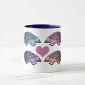 ハートのハリネズミ- 8匹のハリネズミのコーヒー・マグ--を持って下さい マグカップ (中央)