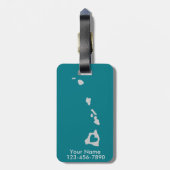 ハートのハワイの州のカスタムな荷物のラベル ラゲッジタグ (裏面縦)