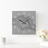 ハートのハンドウォールクロック スクエア壁時計 (ホーム)