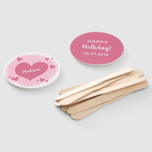 ハートのハンドフカスタムァンにあなたの名前 ハンドファン (組立なし)