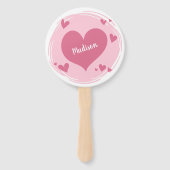 ハートのハンドフカスタムァンにあなたの名前 ハンドファン (正面)