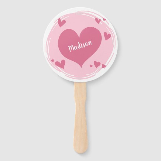 ハートのハンドフカスタムァンにあなたの名前 ハンドファン (正面)