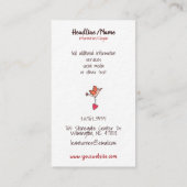 ハートのハートから鳥のイラストレーションを持つ木 名刺 (裏面)