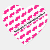 ハートのハートに祝感謝 ハートシール (正面)