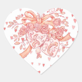 ハートのハートバレンタインデスティッカー ハートシール