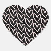 ハートのハート（ピンクと黒） ハートシール (正面)