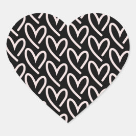 ハートのハート（ピンクと黒） ハートシール