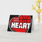 ハートのバスケットボールの挨拶状が付いている演劇 カード (黄色い花)