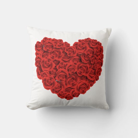 ハートのバラホームデコール装飾用クッション クッション (正面)