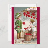 ハートのバレンタインのキューピッドの売り手 シーズンポストカード (正面/裏面)