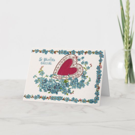 ハートのバレンタインの挨拶 シーズンカード (正面)