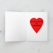 ハートのバレンタインカードを破烈させているアヒル シーズンカード (内部)