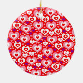 ハートのバレンタインデーのオーナメントの多く セラミックオーナメント (裏面)