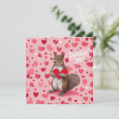 ハートのバレンタインデーのリス シーズンカード (スタンド正面)