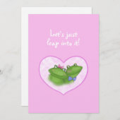 ハートのバレンタインデーカード かわいいカエルたち シーズンカード (正面/裏面)