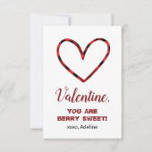 ハートのバレンタインデーカード スウィートプレイド ノートカード (正面)