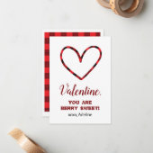 ハートのバレンタインデーカード スウィートプレイド ノートカード (正面/裏面インサイチュ)